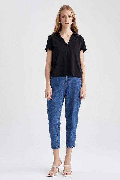 DeFacto Regular Fit Polo límec s krátkým rukávem 100% bavlna Tričko X0503az23sm