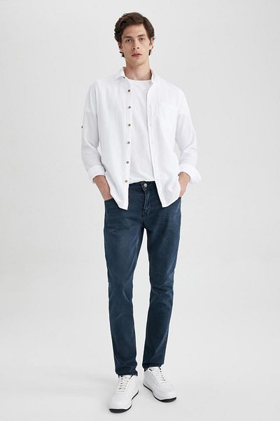DeFacto Pedro Slim Fit Skinny Fit Κανονική μέση στενό τζιν παντελόνι R8791az23sp
