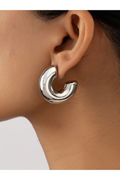 RF Jewelry أقراط دائرية سميكة من الفولاذ المقاوم للصدأ