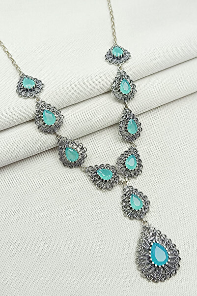 Güzel Gümüşçülük 925 Ayar Gümüş Mardin Midyat Telkari El Işi Doğal Taşlı Daml...