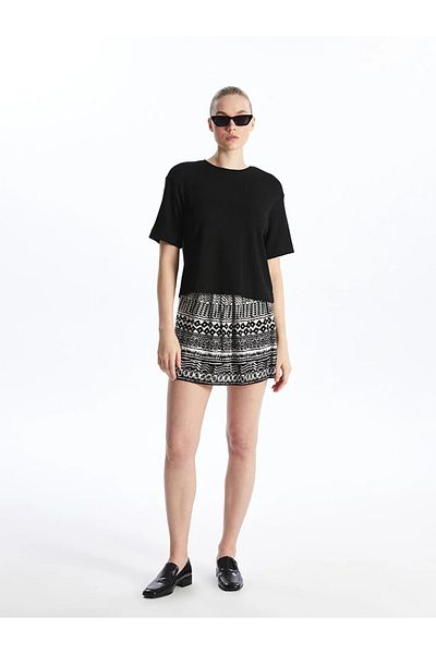 LC Waikiki Γυναικεία φούστα LCW ECO Comfortable Fit μοτίβο με ελαστική μέση