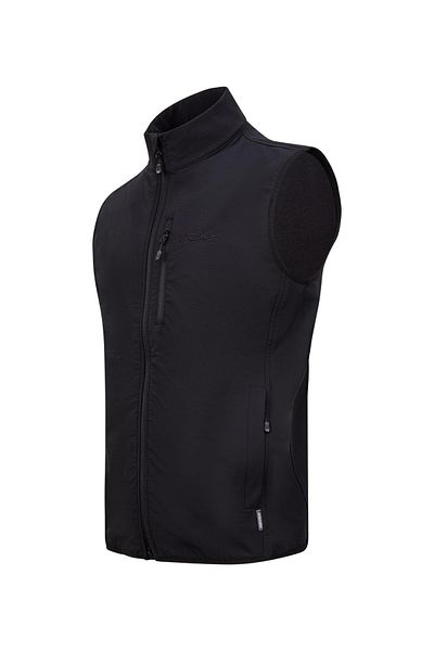 2AS Vestă unisex Wayne din lână merinos neagră