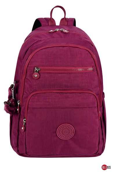 Bliss Claret Red Unisex Daily & School Waterproof Crinkle Fabric Backpack