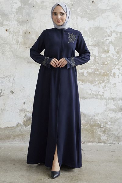InStyle Ferace with Flower Stones on the Handle - Navy Blue