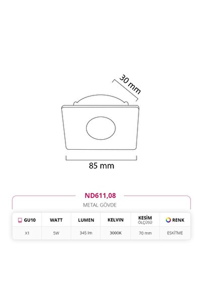 NEVO Sıva Altı Spot Eskitme 5w 3000k Gün Işığı Nd611