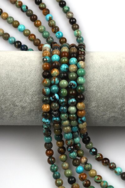 Alibaba Doğaltaş Unisex Turquoise Natural Stone String 6 mm Sphere Cut