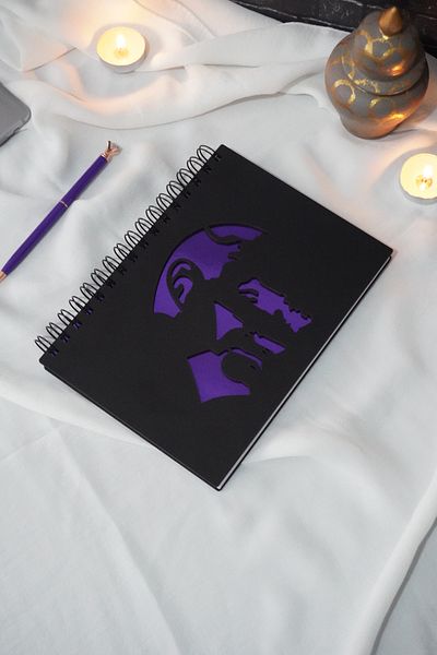 markcat Mustafa Kemal Atatürk Caiet negru cu copertă din lemn - Jurnal - Caiet fără linii - Caiet A5