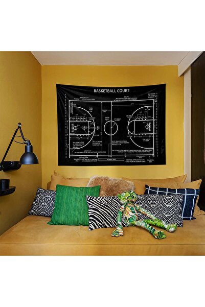 The Lucid Lab Basketball Court Chalkboard - Basketbol Sahası Duvar Örtüsü - 1...