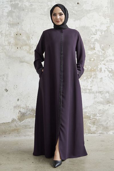 InStyle Ferace with Stone Robe Detail - Plum