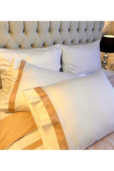 calinahome غمد كاستيك من القطن الساتان باللون البيج