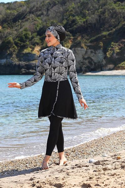 SEBOTEKS Pareo Model Design Καλσόν κλειστό Hijab μαγιό 33504
