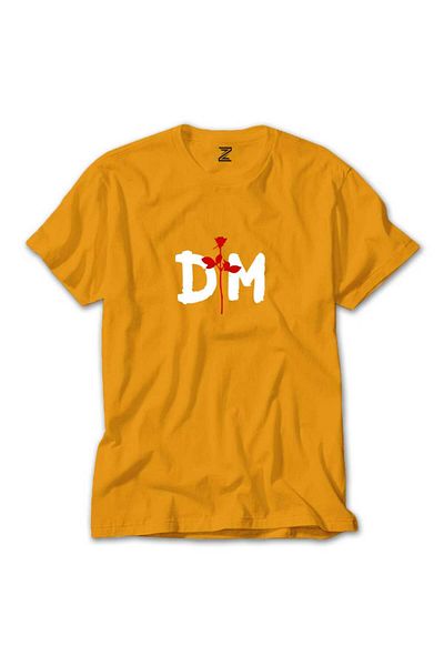 Z zepplin Λεπτομερές κίτρινο T-shirt με λογότυπο Depeche Mode