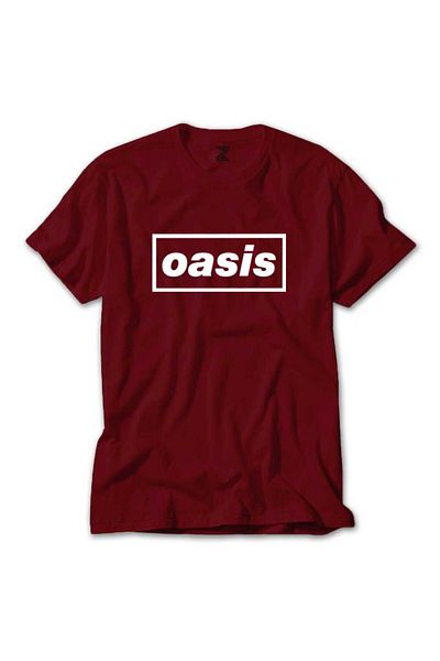 Z zepplin Червена тениска с надпис Oasis