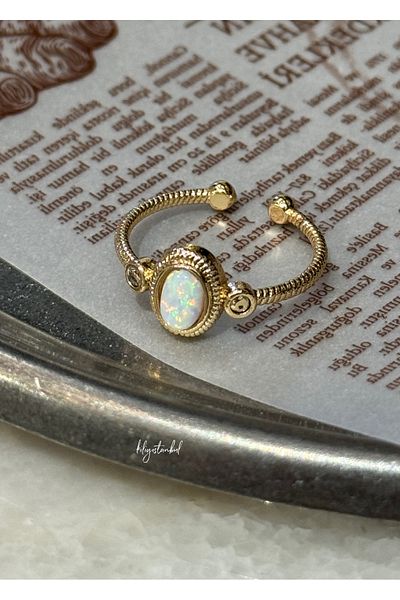 KİLİGİSTANBUL VINTAGE OPAL GOLD COLOR RING