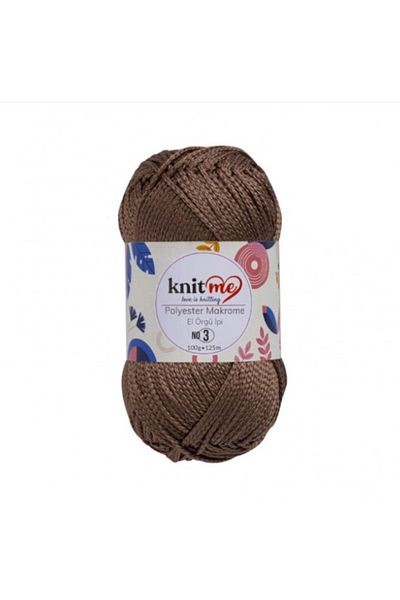 knitme Πολυεστέρας Μακραμέ 3 mm 100 Gr Πλεκτό Κλωστή 832 Καφέ