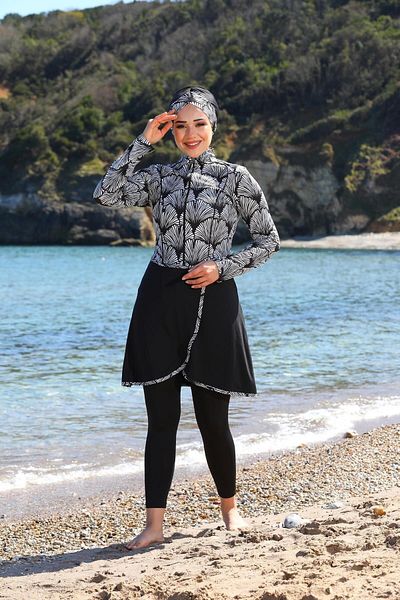 SEBOTEKS Pareo Model Design Καλσόν κλειστό Hijab μαγιό 33504