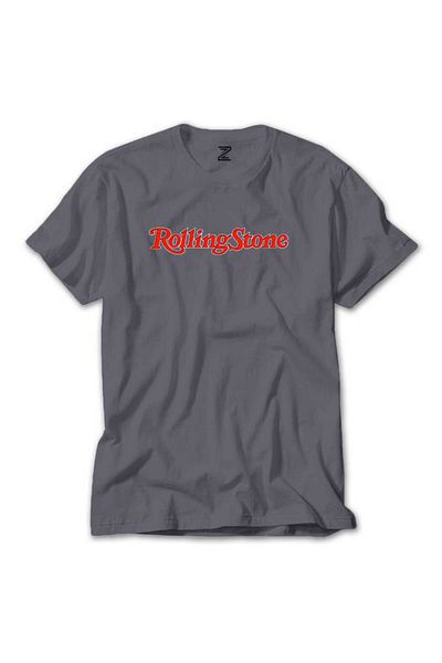 Z zepplin The Rolling Stones Text Grey T-Shirt