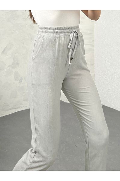 modavingo Women's Double Leg Wrap Fabric Trousers Gray