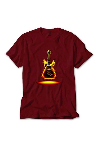 Z zepplin Electro Guitar Fire Red T-shirt Unisex