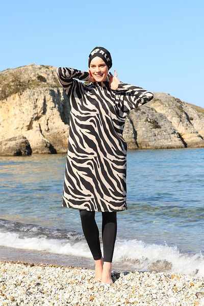 SEBOTEKS Υπερμεγέθης σχεδίασης Καλσόν κλειστό Hijab μαγιό 3380
