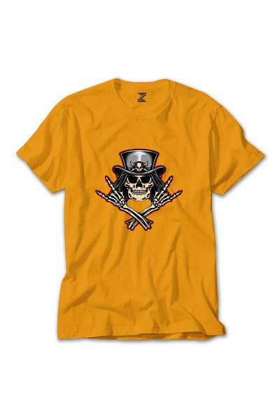 Z zepplin Κίτρινο T-shirt Slash Skull