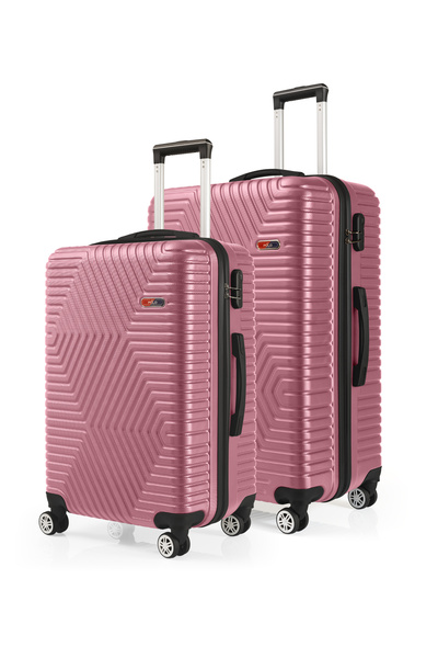 G&D Polo Suitcase Abs Orta Ve Büyük Boy Gül Kurusu 2'li Valiz Seti 600.08-B