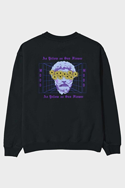 Ankhises Muška ženska Oversize kroj majica - žuta kao suncokret, okrugla kragna