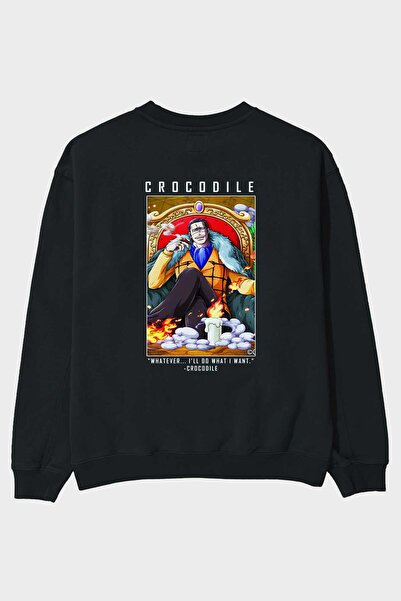 Ankhises Krokodil leđa Štampano crna Oversize kroj majica muška ženska okrugl...