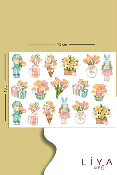 LiyaCraft Set pastelnih nalepnica pogodan za planer, agendu i bullet journal