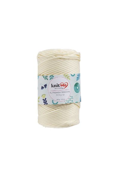 knitme Πολυεστέρας Μακραμέ 250 Gr Πλεκτό Κλωστή 1604 Κρέμα