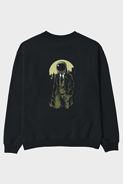 Ankhises Klasična astronautska majica Štampano crna Oversize kroj muška žensk...
