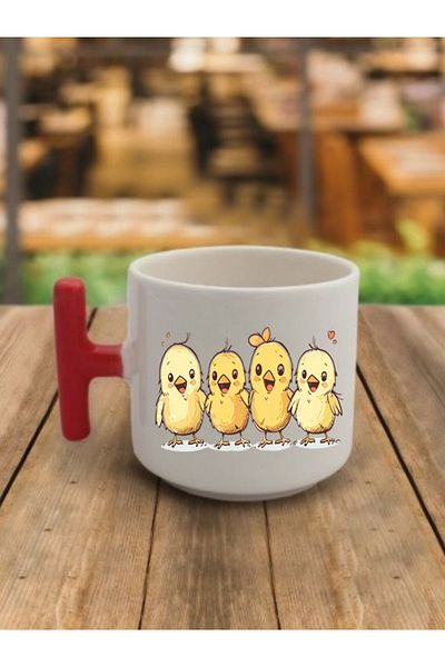 lili hediyelik Chicks Side by Side Themed Coffee Cup Mug - Ceramic Tea, Coffee Gift Cup