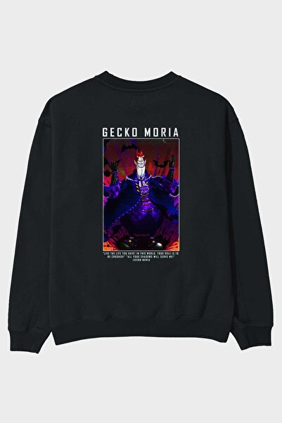 Ankhises Gecko Moria Back Štampano Crna Oversize kroj Dukserica Muškarci Žene...