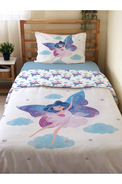Evmila Set cuvertură de pilota cu două fețe Angel Girl cu model fără cearșaf ...