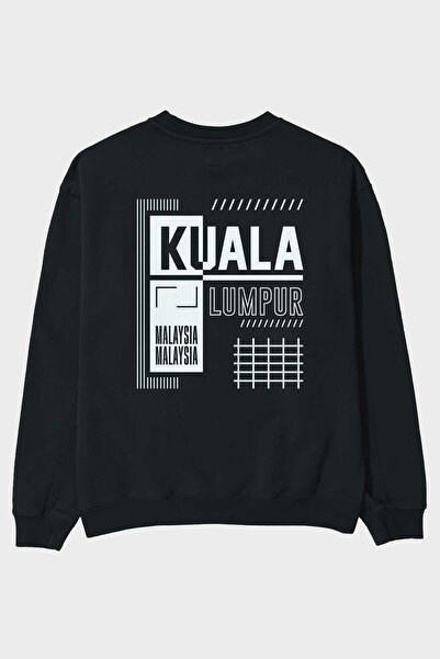 Ankhises Kuala Lumpur Arka Štampano Crna Oversize kroj Dukserica Muškarci Žen...
