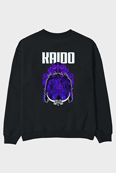 Ankhises Кайдо Світшот з принтом на спині, чорний, оверсайз, чоловічий, жіноч...