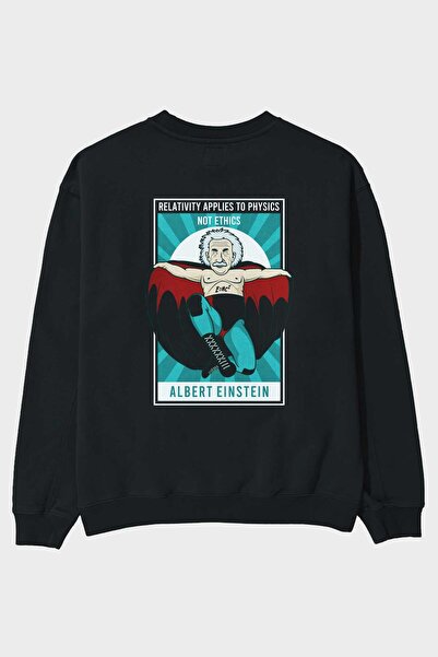 Ankhises Einstein Nacho Libre Back Štampano Crna Oversize kroj majica - Muška...