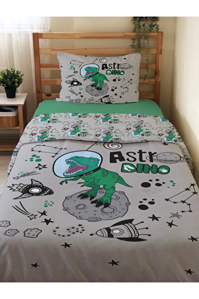 Evmila Set cuvertură de pilota cu model de dinozaur cu două fețe, fără cearșa...