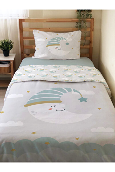 Evmila طقم غطاء لحاف فردي منقوش على شكل قمر مزدوج الجوانب بدون ملاءات مقاس 16...