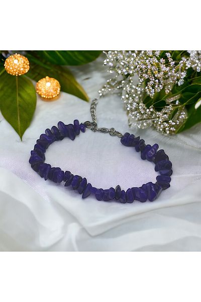 Hobimos Natural Stone Bracelet Purple Mother of Pearl