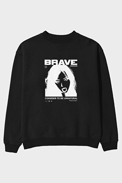Ankhises Brave Front Štampano Crna Oversize kroj Dukserica Muškarci Žene okru...