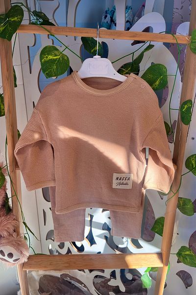 ADABEBEK Stylish Wooden Buttoned Embroidered Baby Boy Set