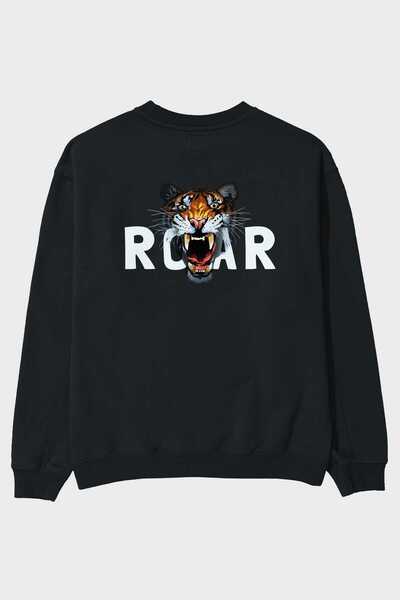Ankhises Teddy Bear Roar Back Štampano Crna Oversize kroj Dukserica Muškarci ...