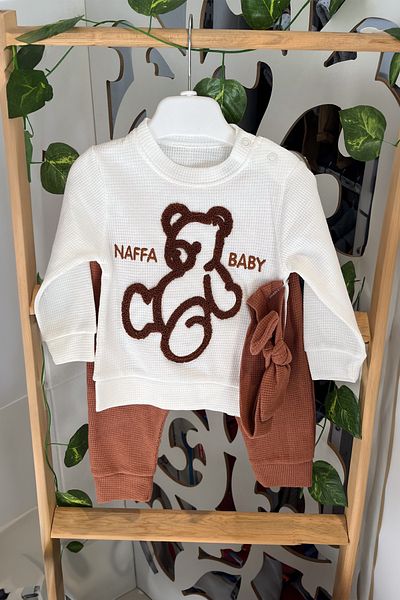 ADABEBEK Bandana Baby Bear Embroidered Lower Upper Baby Set 2002