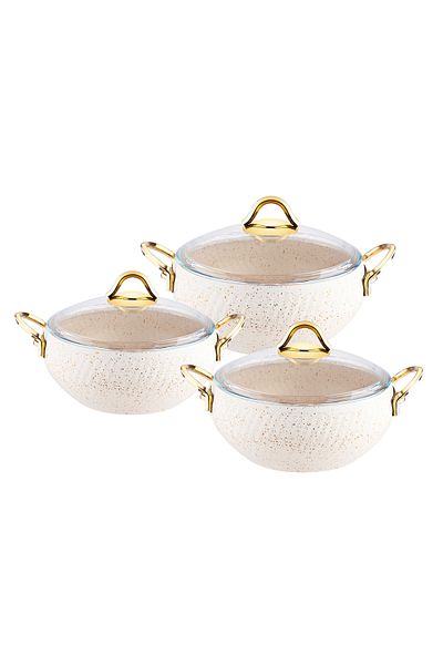 Özkent Hira 3-Piece Granite Set Cream