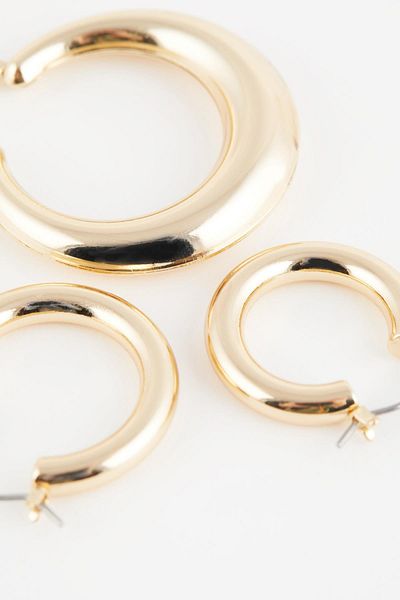 DeFacto Woman's 3-Piece Gold Hoop Earring C4738axns