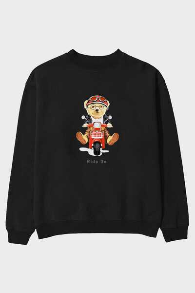 Ankhises Teddy Bear majica sa prednjim printom Štampano crna Oversize kroj mu...