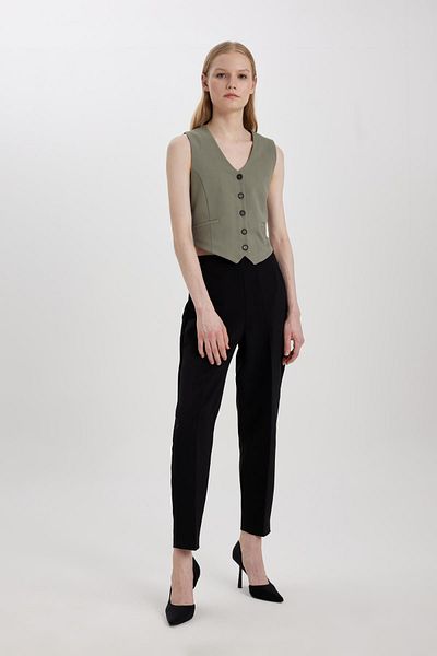 DeFacto Carrot Fit High Waist Short Leg Trousers with Pockets C2234AX24SP