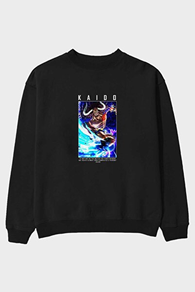 Ankhises Kaido 2 Переддрукований чорний оверсайз світшот для чоловіків та жін...