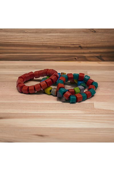 Hobimos Bodrum Square Glass Bead Bracelet 3 Pieces